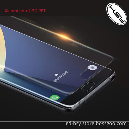 HUYSHE Nano material 3D curved full cover hot bending PET screen protector for Xiaomi note2 PET film for Xiaomi note 2